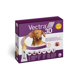 Vectra 3D Pipetas Antiparasitárias para Cães - 3 Pipetas - 1.5 a 4 Kgs - 1003326