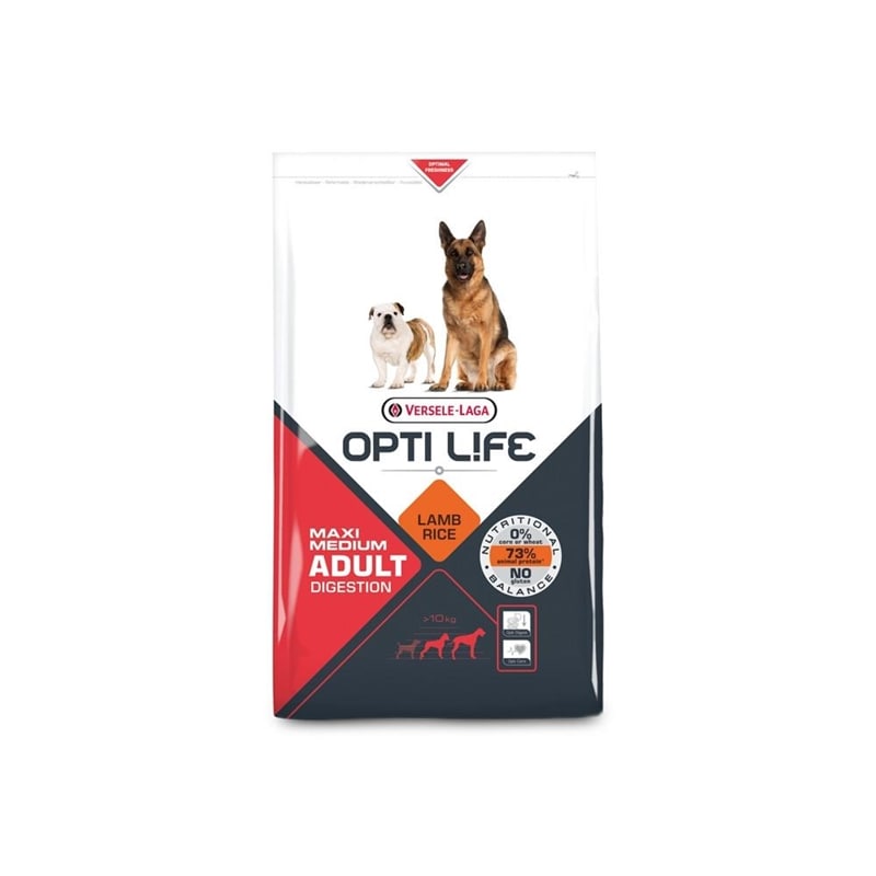 Versele-Laga Opti Life Opti Life Digestion Cão Medium/Maxi Adulto - Cordeiro e arroz - 125 Kgs - VL431133