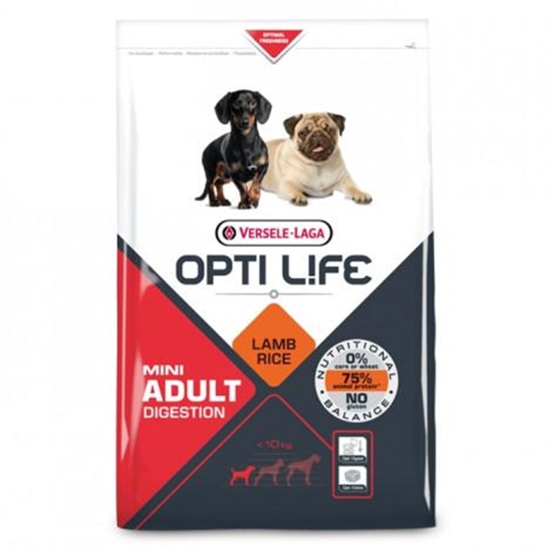 Versele-Laga Opti Life Opti Life Digestion Cão Mini Adulto - Cordeiro e arroz - 2,5 Kgs - VL431134