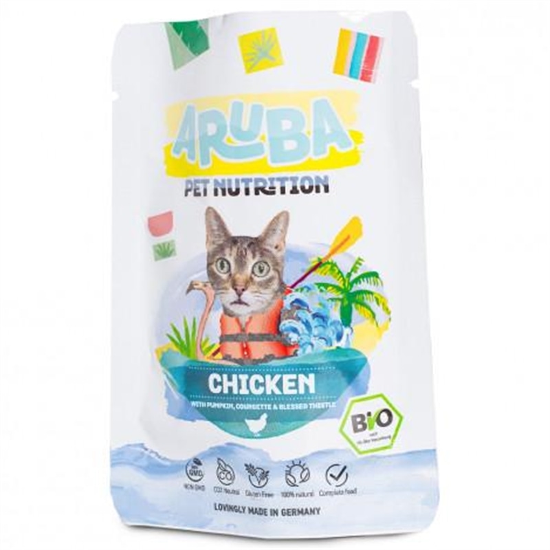 Aruba Alimento para gato - Frango com abóbora e curgete - 70 Grs - NGACP001