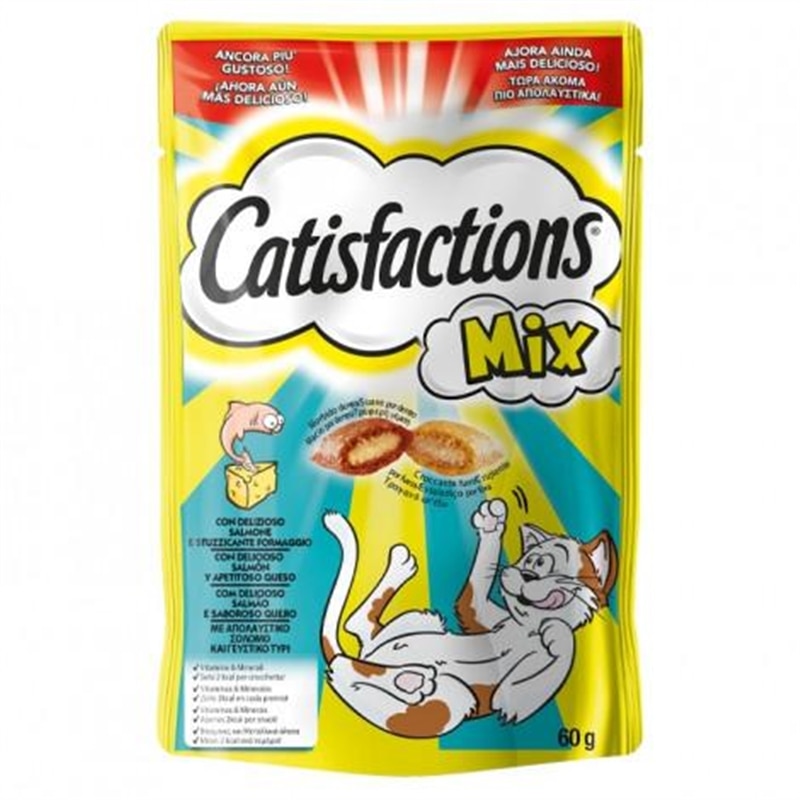 Catisfactions  Snacks para gatos - Salmão e queijo - 60 Grs - MR277531