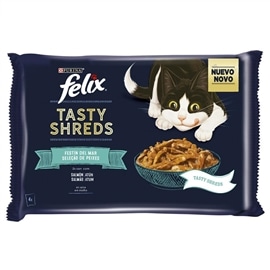 Felix FELIX Tasty Shreds Seleção de peixes - Atum e salmão - 4x80 Grs - NE12473644