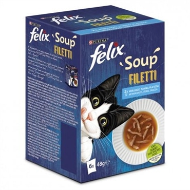 Felix Felix Soup Fileti - Sopa para gatos - Bacalhau, atum e solha