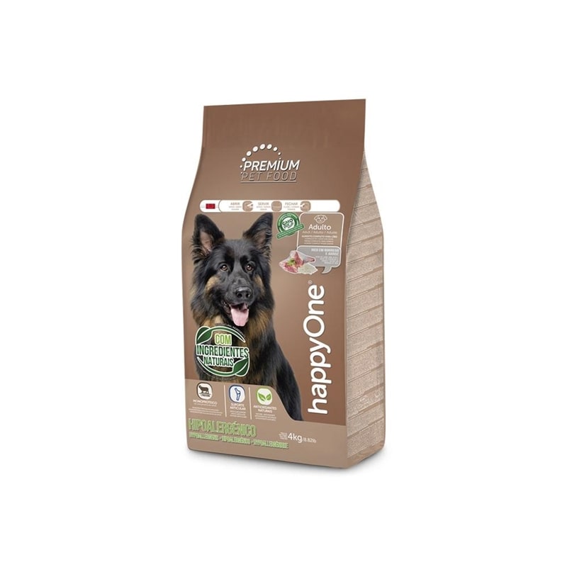 happyOne Premium happyOne Premium Hipoalergénico - Ração seca para cão adulto com alergias - Borrego e arroz - 4 Kgs - GEHOP006