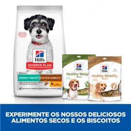 Hill's Perfect Weight & Active Mobility Small - Ração seca para cão pequeno para controlo do peso e mobilidade - Frango - 1,5 K