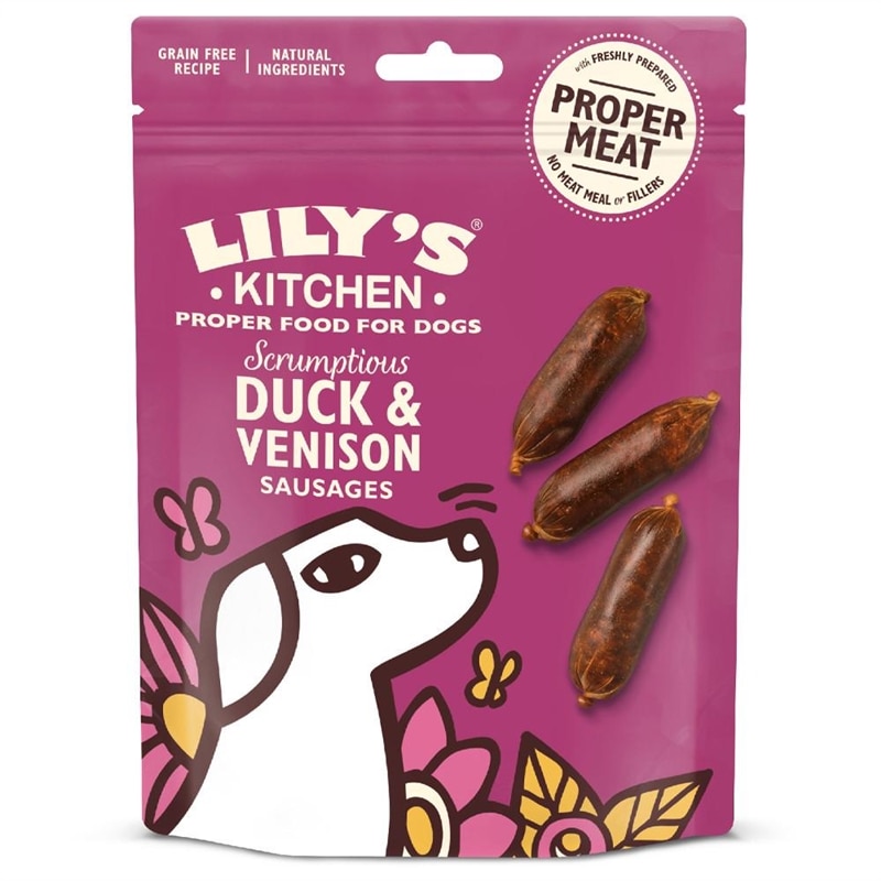 Lily's Kitchen Snacks Scrumptious Duck & Venision Sausages - Salsichas de pato e veado - Lily's Kitchen - 70 grs - LK03-DTSVS70