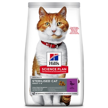 Hill's Sterilised Young Adult - Ração seca para gato jovem esterilizado - Pato