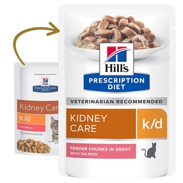 Hill's PD Kidney Care k/d - Alimento em molho para gato para suporte da doença renal - Salmão