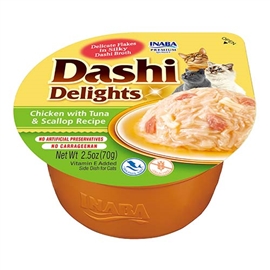 DASHI DELIGHTS CAT RECEITA DE FRANGO COM ATUM E VIEIRA - 70 Grs - ACINC50-EU863