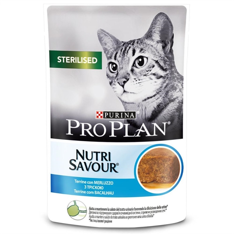Pro Plan Nutrisavour Sterilised - Alimento em patê para gato adulto esterilizado - Bacalhau - 85 Grs - NE12424536