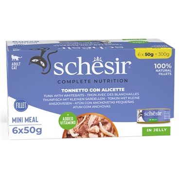Schesir Nutrição Completa para Gatos Adultos Filetes ATUM/ANCHOVAS