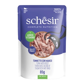 Schesir - Nutrição Completa para Gatos Adultos  ATUM/CARNE G SAQ - 85 Grs - HE1958801