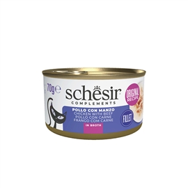 Schesir - Nutrição Completa para Gatos Adultos  FRANG/CARNE - 70 Grs - HE1958797