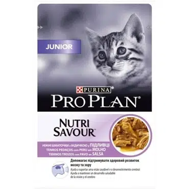 Pro Plan   Nutrisavour saquetas para gato Junior Delicate com peru
