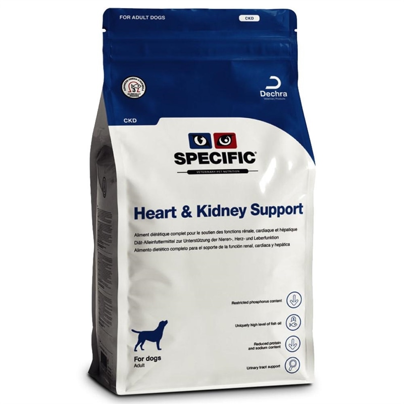Specific SPECIFIC Heart & Kidney Support - Ração seca para cão adulto para suporte da saúde cardíaca e renal - 12 Kgs - HE17327