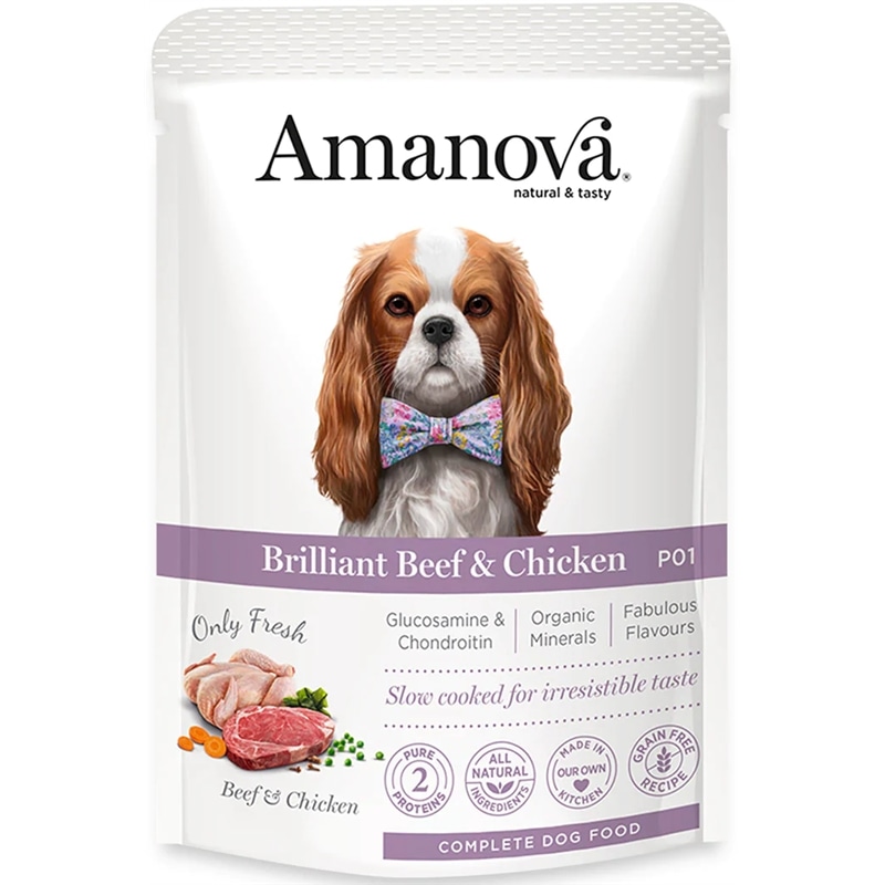 AmaNova P01 Pouch Brilliant Beef & Chicken - 100  Grs - AMZAMT53BC1A