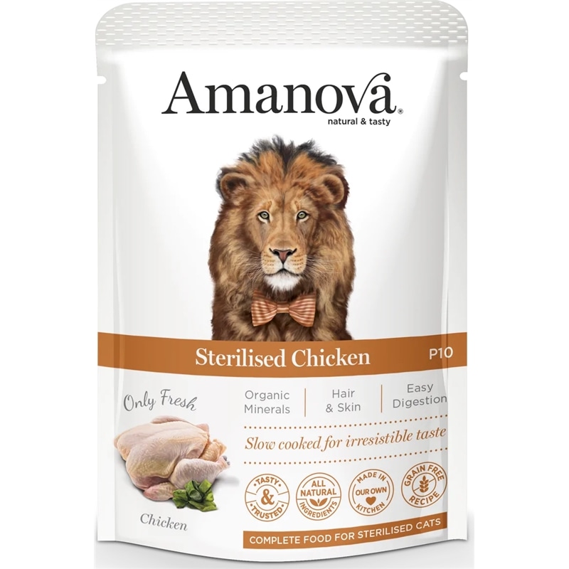 AmaNova P10 Pouch Cat Sterilised Chicken - 85  Grs - AMZAMU02SP8A