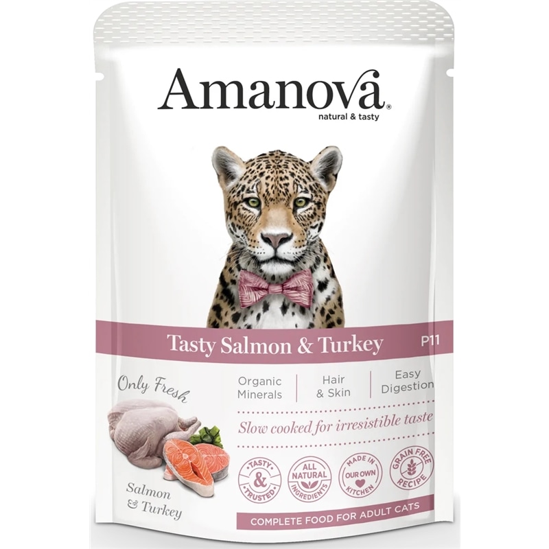 AmaNova P11 Pouch Cat Salmon & Turkey - 85  Grs - AMZAMU05PS8A