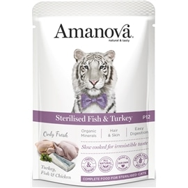 AmaNova P12 Pouch Cat Sterilised Fish & Turkey - 85  Grs - AMZAMU03SB8A