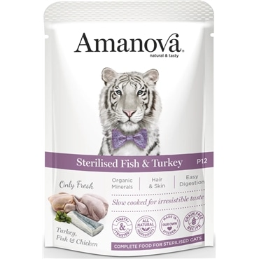 AmaNova P12 Pouch Cat Sterilised Fish & Turkey