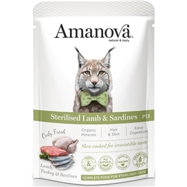 AmaNova P13 Pouch Cat Sterilised Lamb & Sardines - 85  Grs - AMZAMU04ST8A
