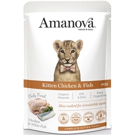 AmaNova P09 Pouch Cat  itten Chicken & Fish - 85  Grs - AMZAMU01KT8A