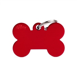Chapa de identificaçção My Family SMALL BONE ALUMINUM RED - MFMFB05