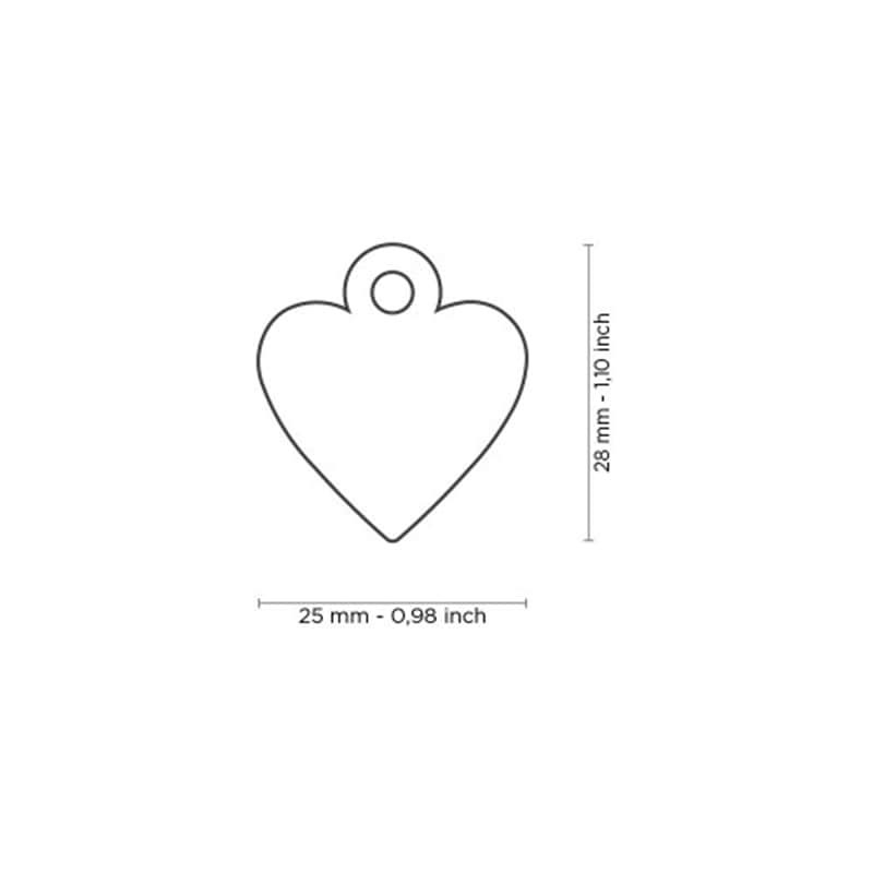 Chapa de identificação SMALL HEART CHROME PLATED BRASS - MFMFB21