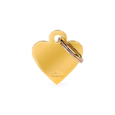 Chapa de identificação SMALL HEART GOLDEN BRASS