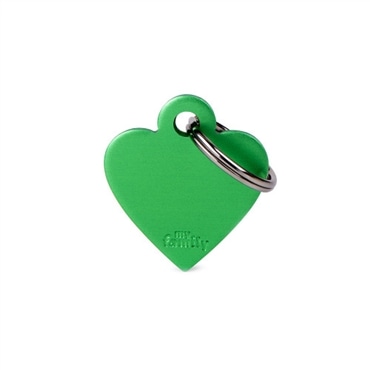 Chapa de identificação SMALL HEART ALUMINUM GREEN