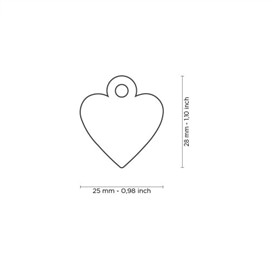 Chapa de identificação SMALL HEART ALUMINUM GREEN #2 - MFMFB41