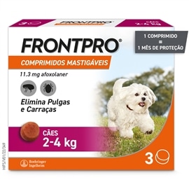 Frontpro Comprimido mastigável contra pulgas e carraças para cães - 2 a 4 Kgs - HE1012391