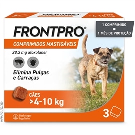 Frontpro Comprimido mastigável contra pulgas e carraças para cães - 4 a 10 Kgs - HE1012392