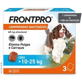 Frontpro Comprimido mastigável contra pulgas e carraças para cães - 10 a 25 Kgs - HE1012393